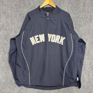 New York Yankees Majestic Cool Base Half Zip Jacket Pullover Mens XL